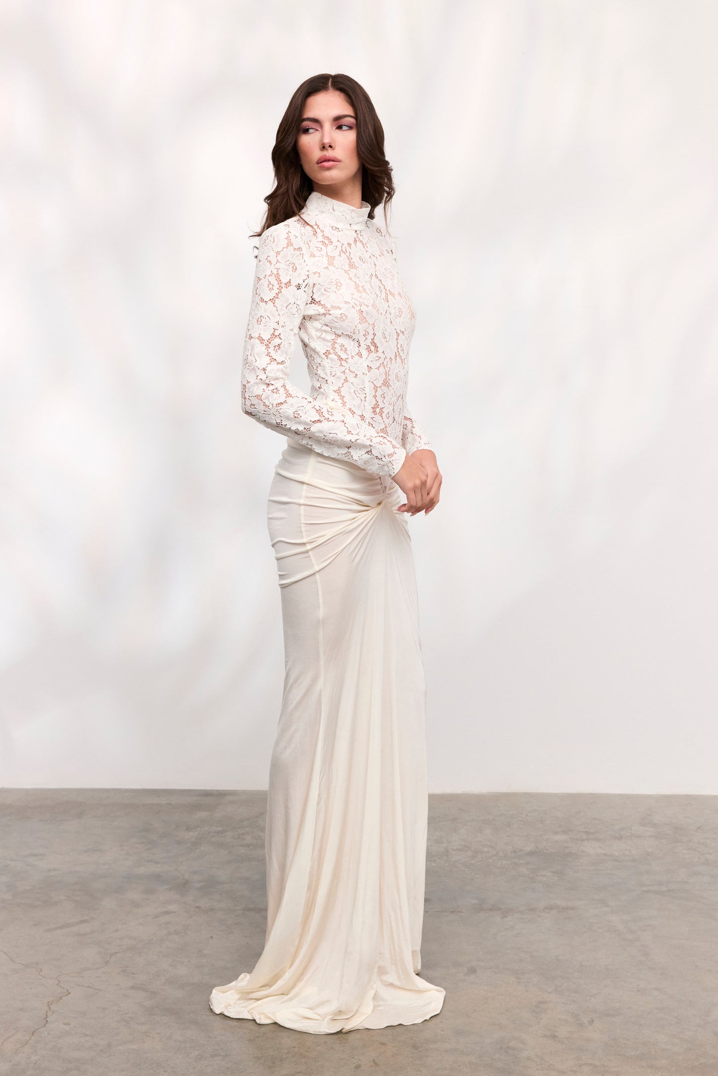 Rochie Cassia din dantela alba