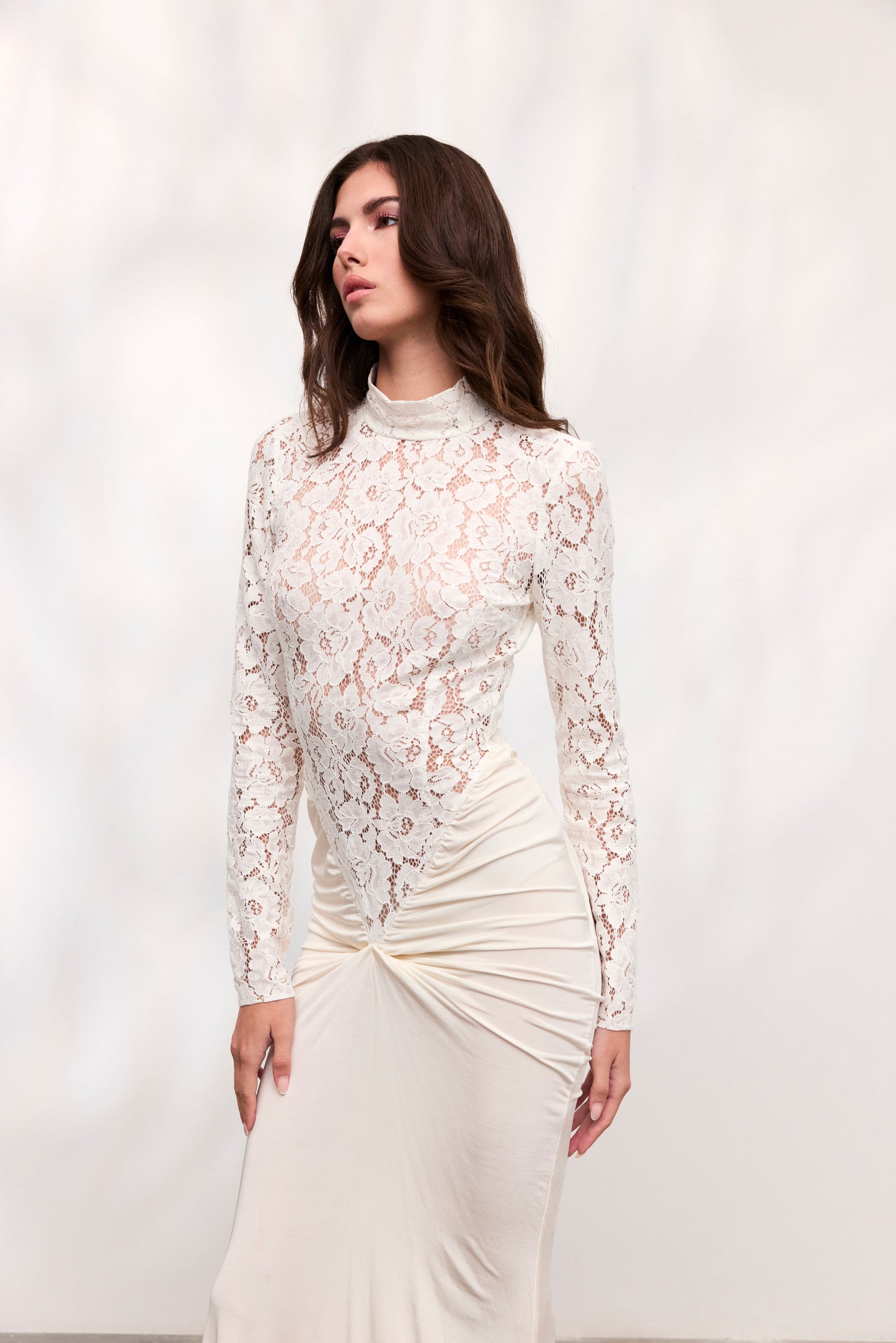 Rochie Cassia din dantela alba