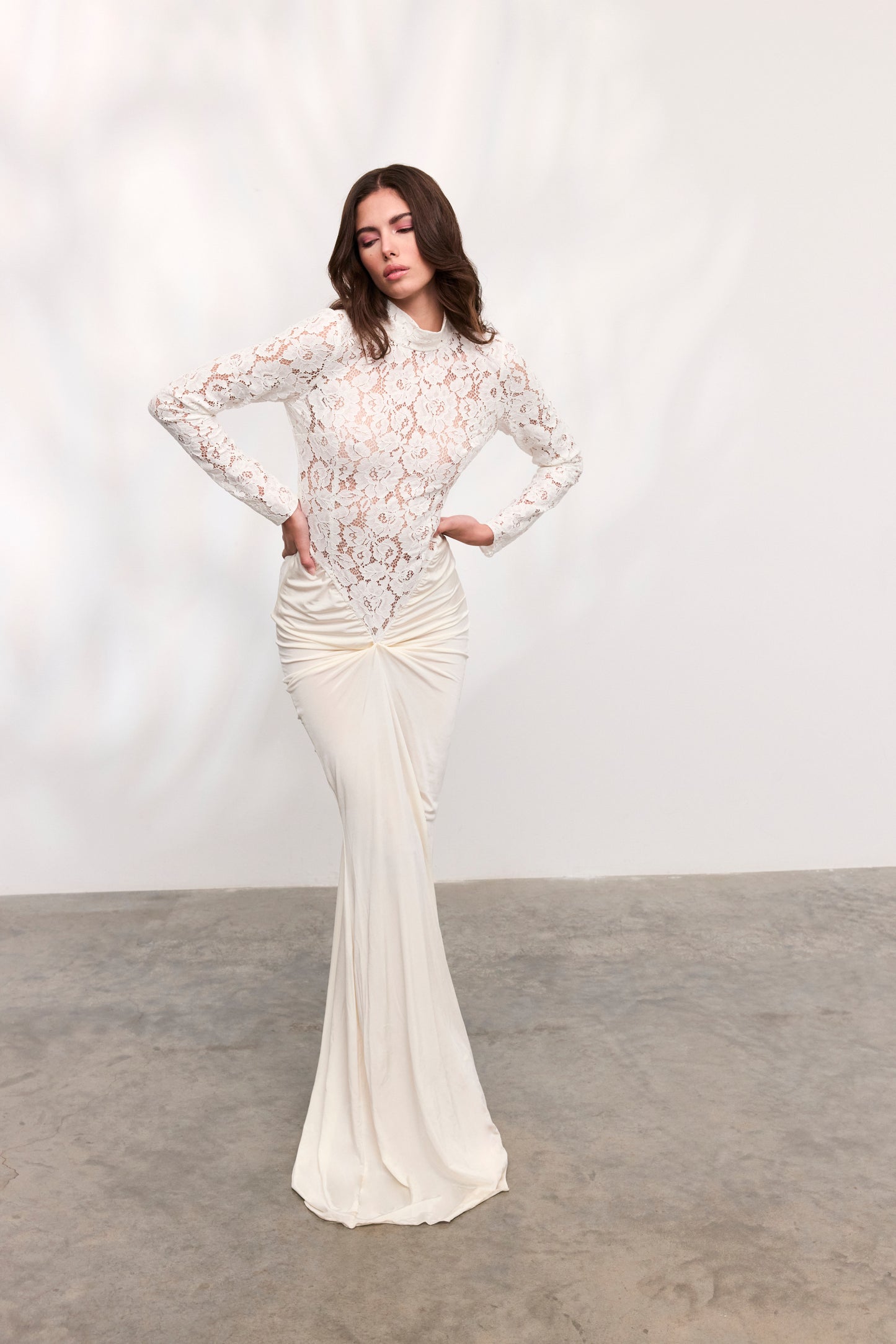 Rochie Cassia din dantela alba