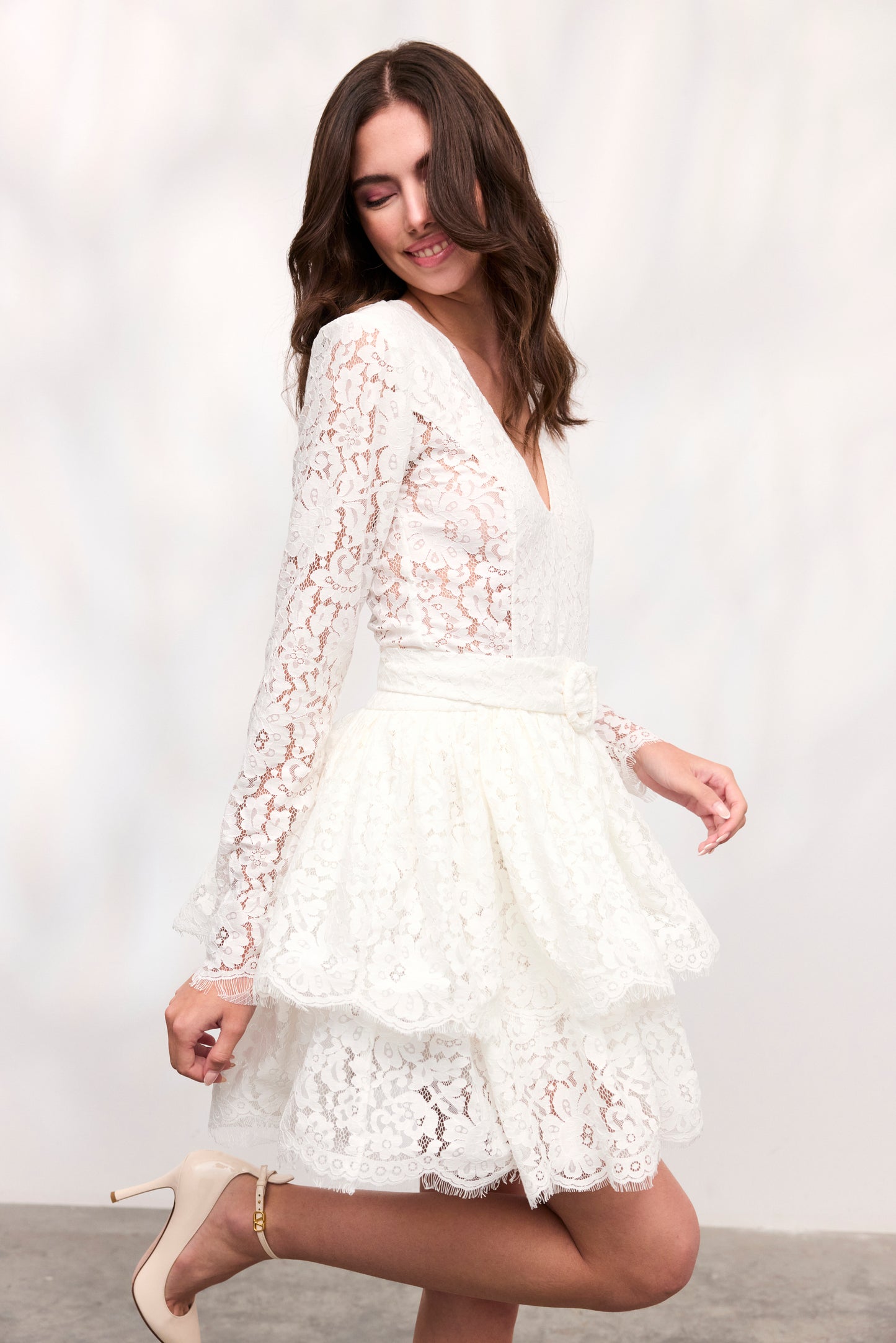 Rochie Freesia din dantela alba