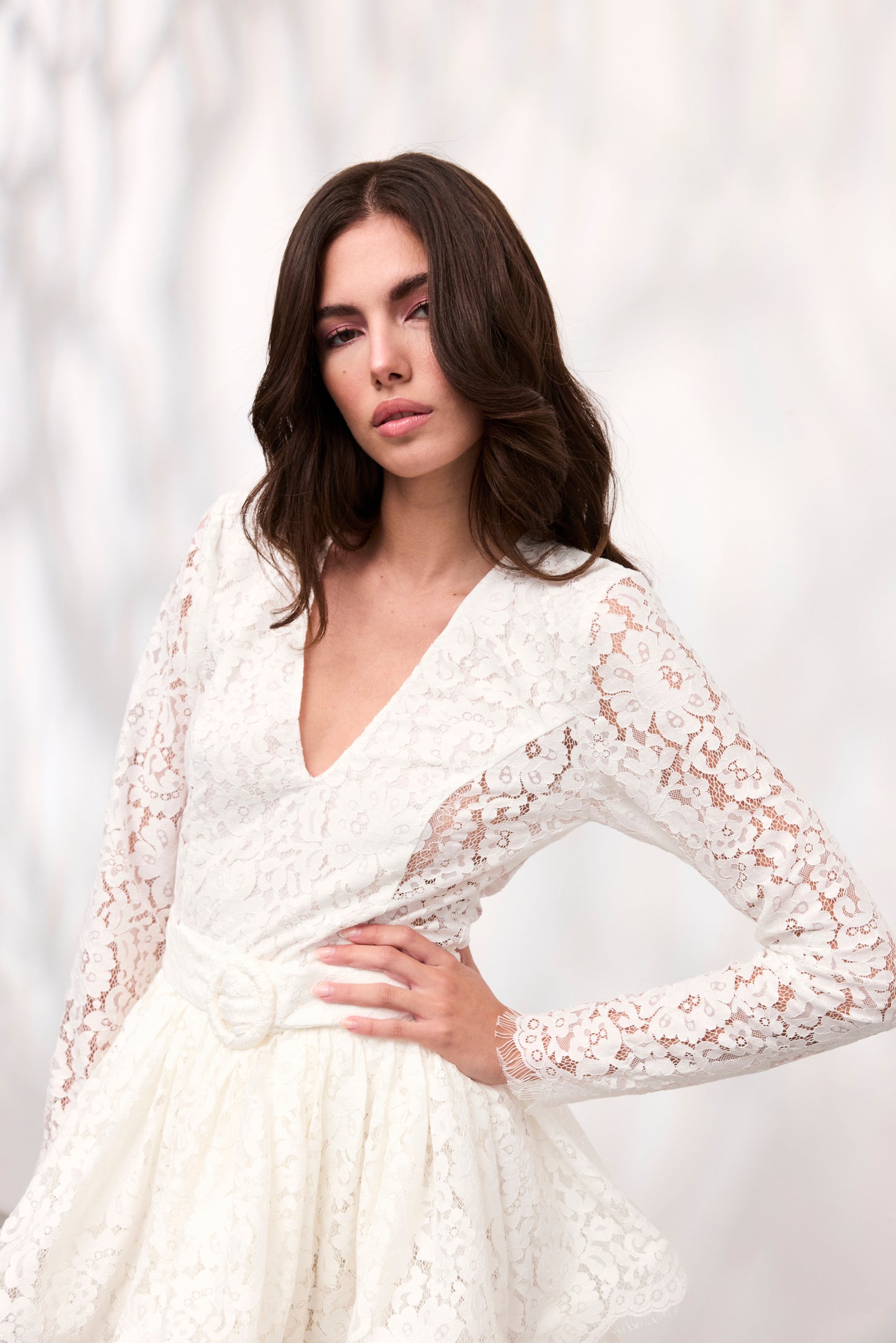 Rochie Freesia din dantela alba