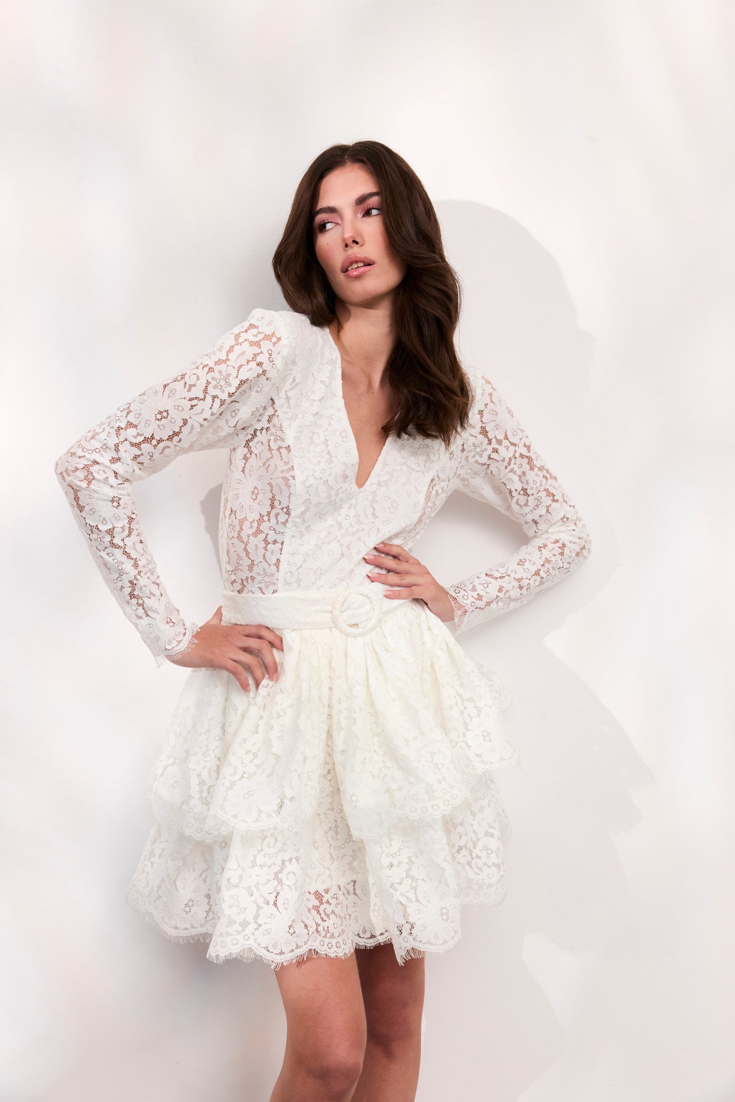 Rochie Freesia din dantela alba