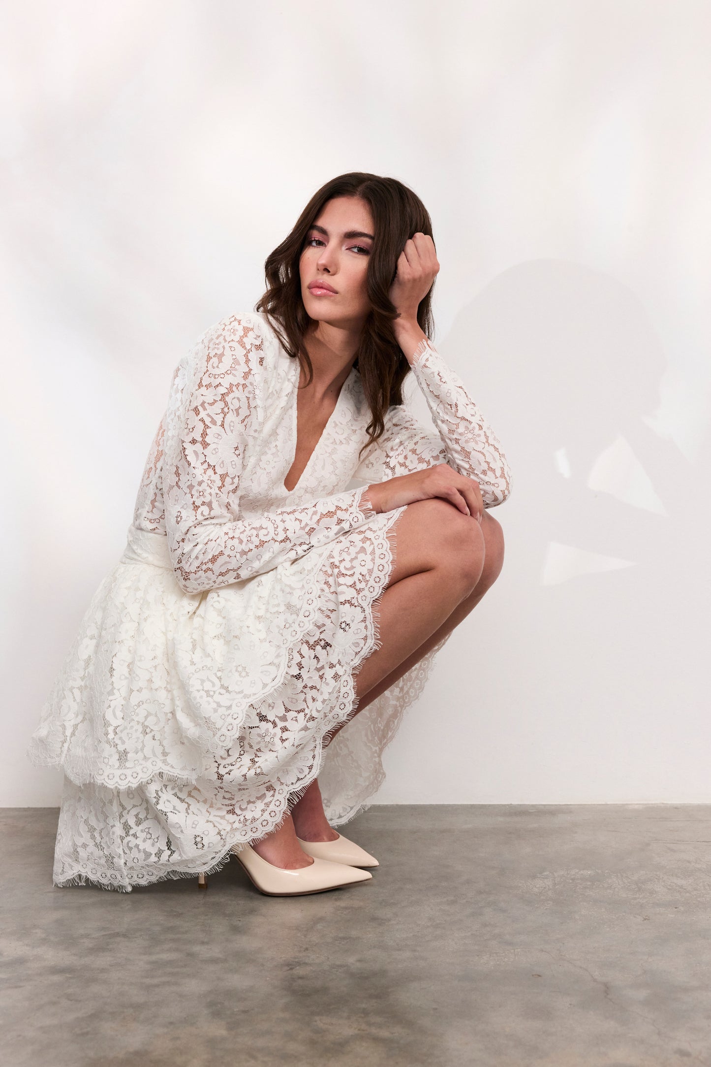 Rochie Freesia din dantela alba