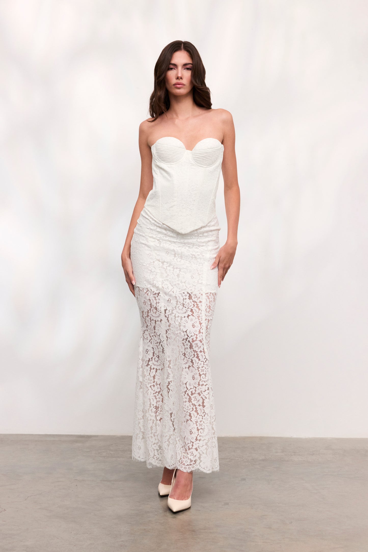 Corset Amira din dantela alba