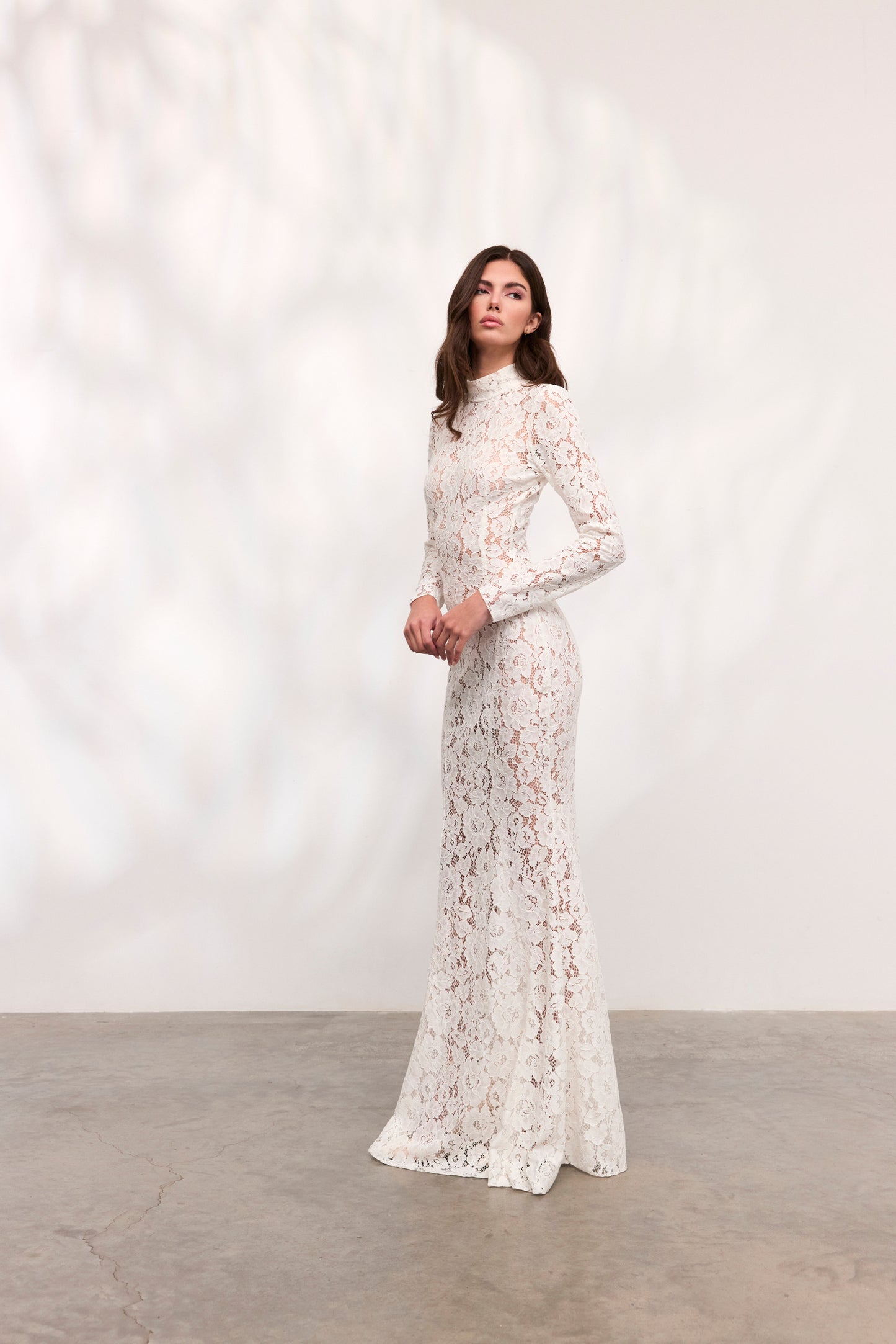 Rochie Alessia lunga din dantela alba