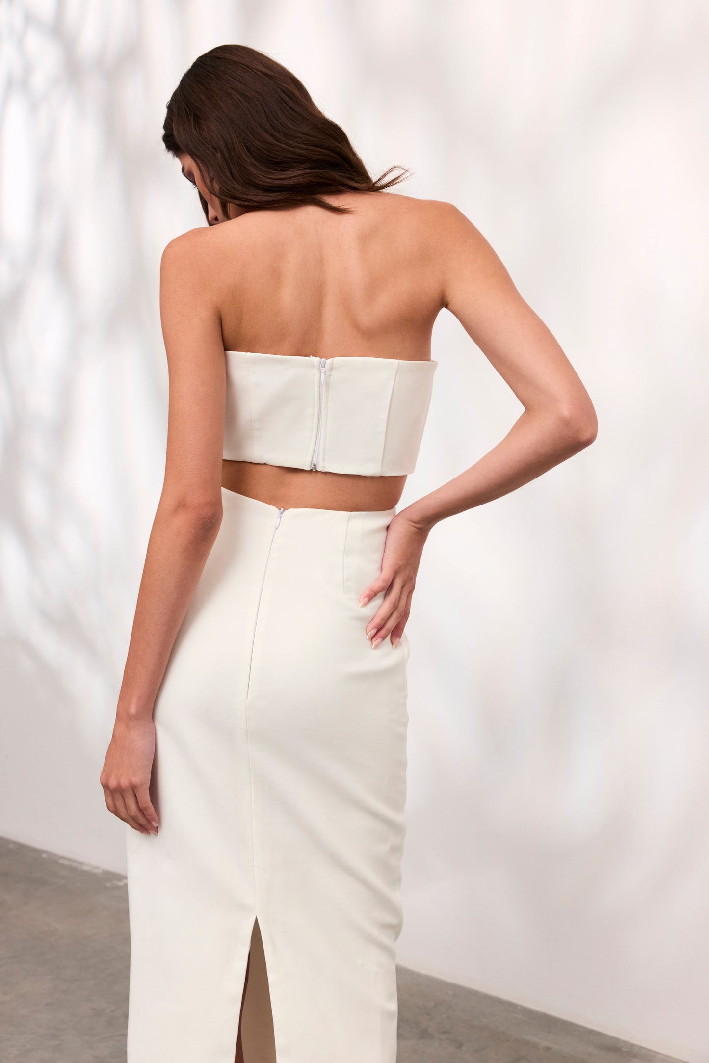 Rochie Paloma lunga din crep alb