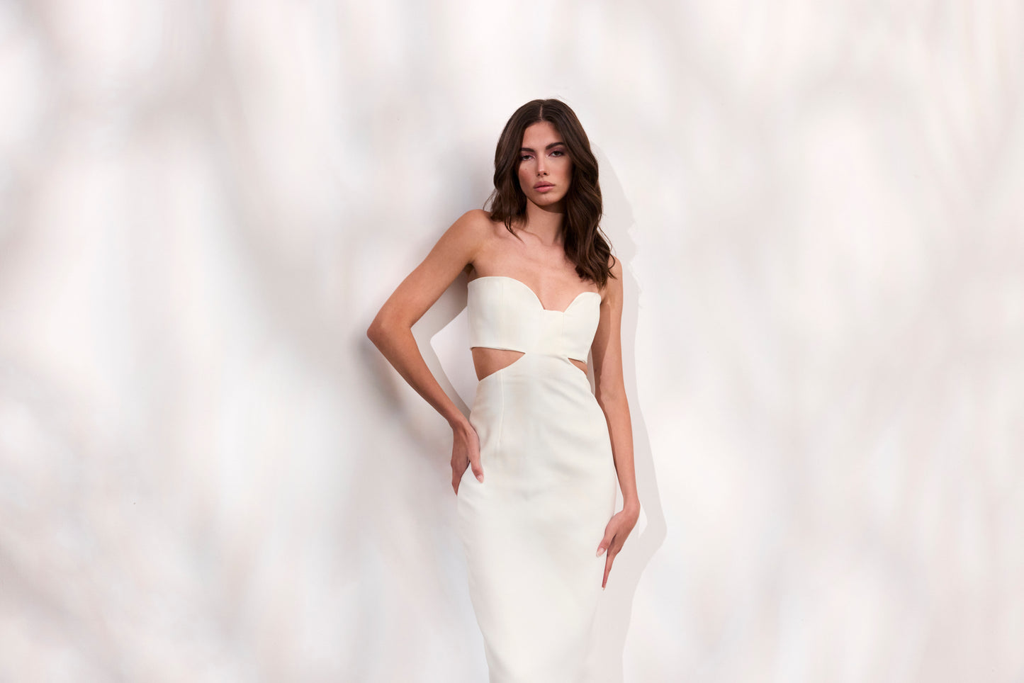 Rochie Paloma lunga din crep alb