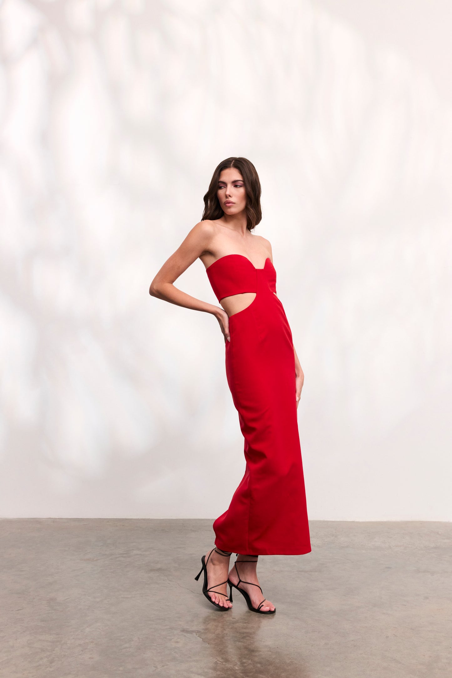 Rochie Paloma lunga din crep rosu