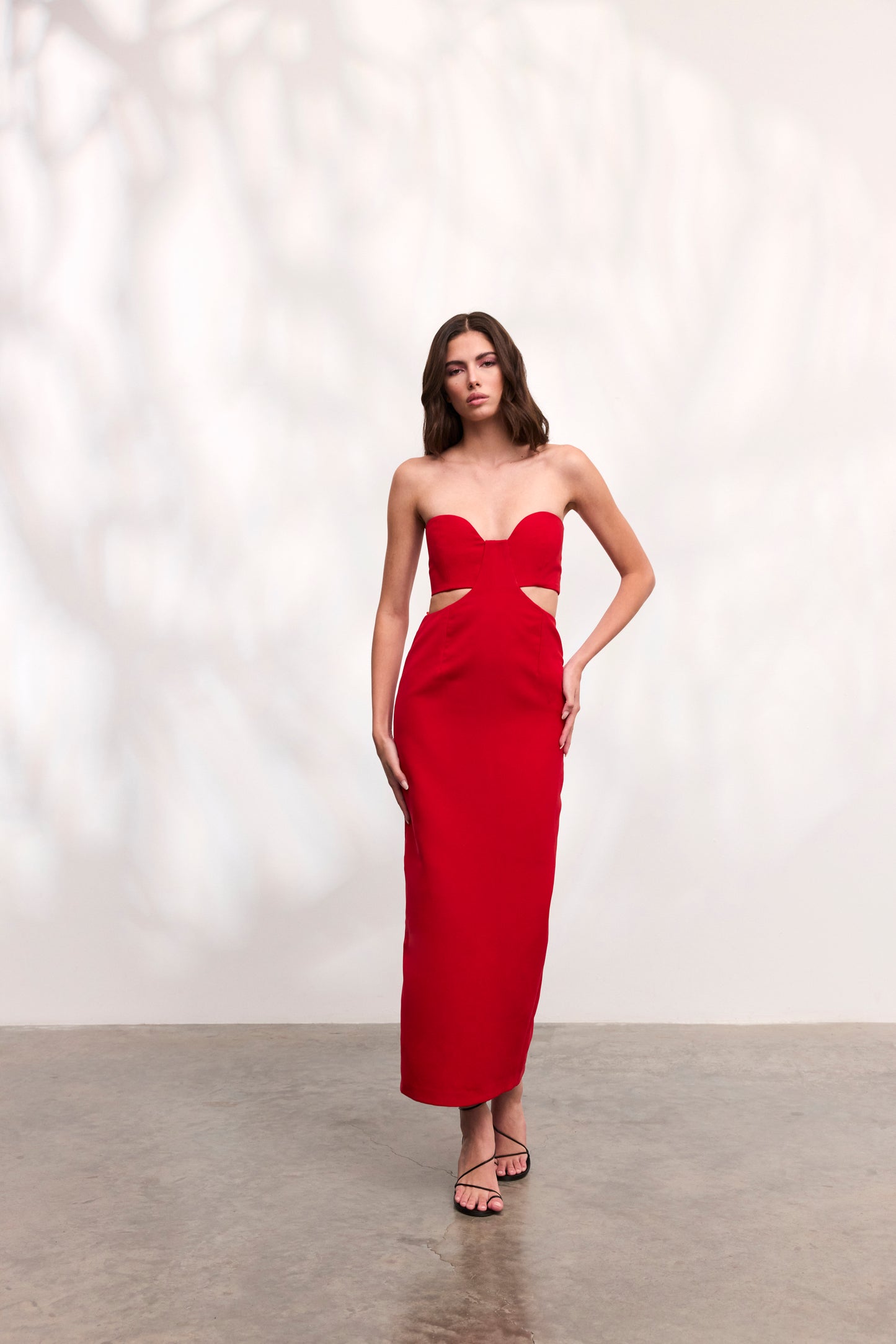 Rochie Paloma lunga din crep rosu