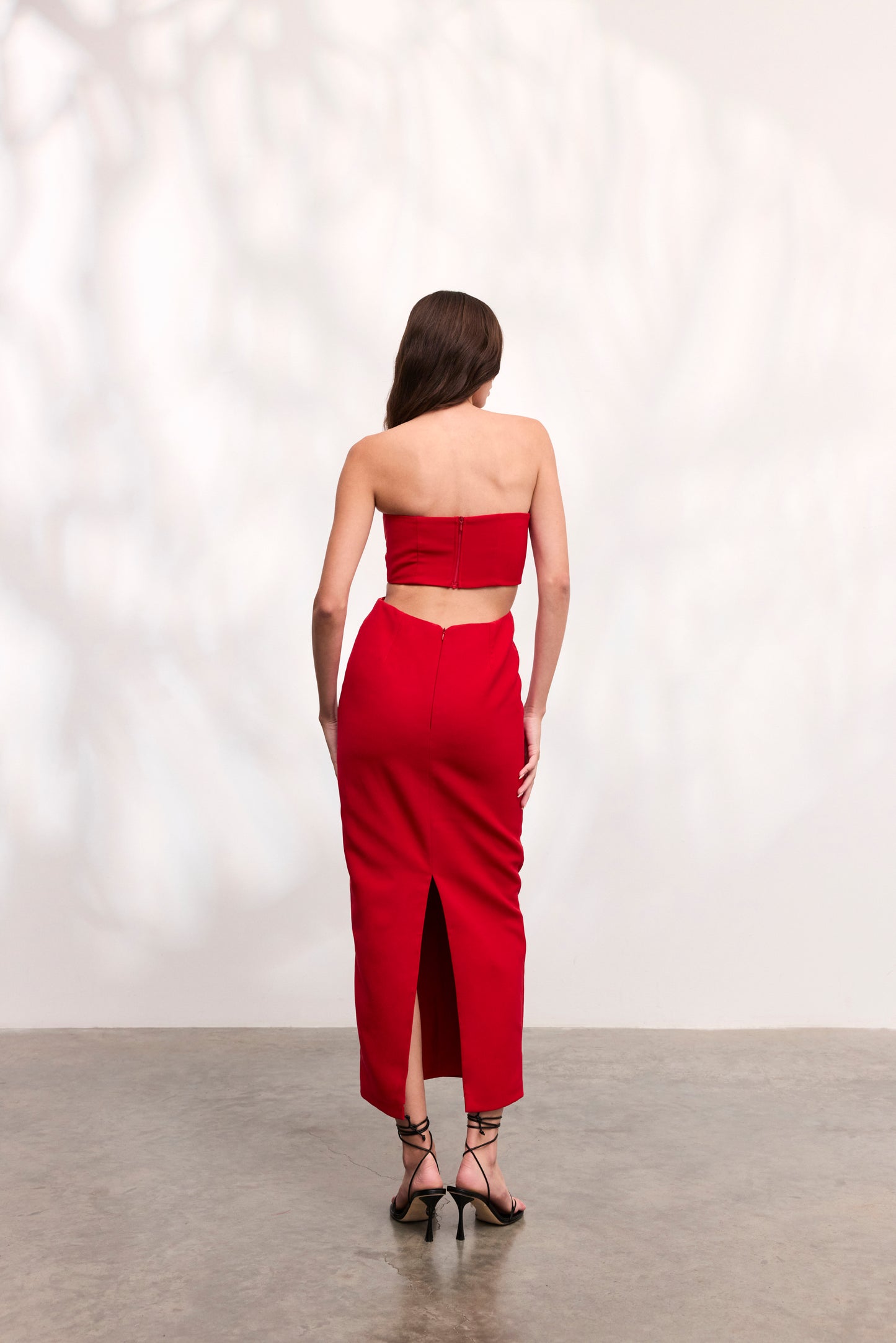 Rochie Paloma lunga din crep rosu