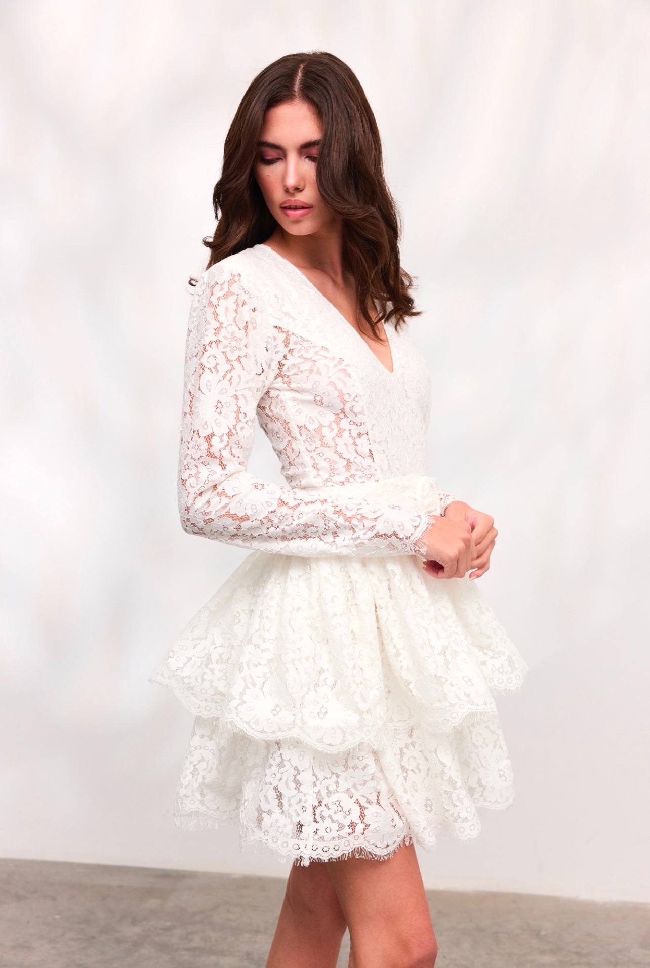 Rochie Freesia din dantela alba