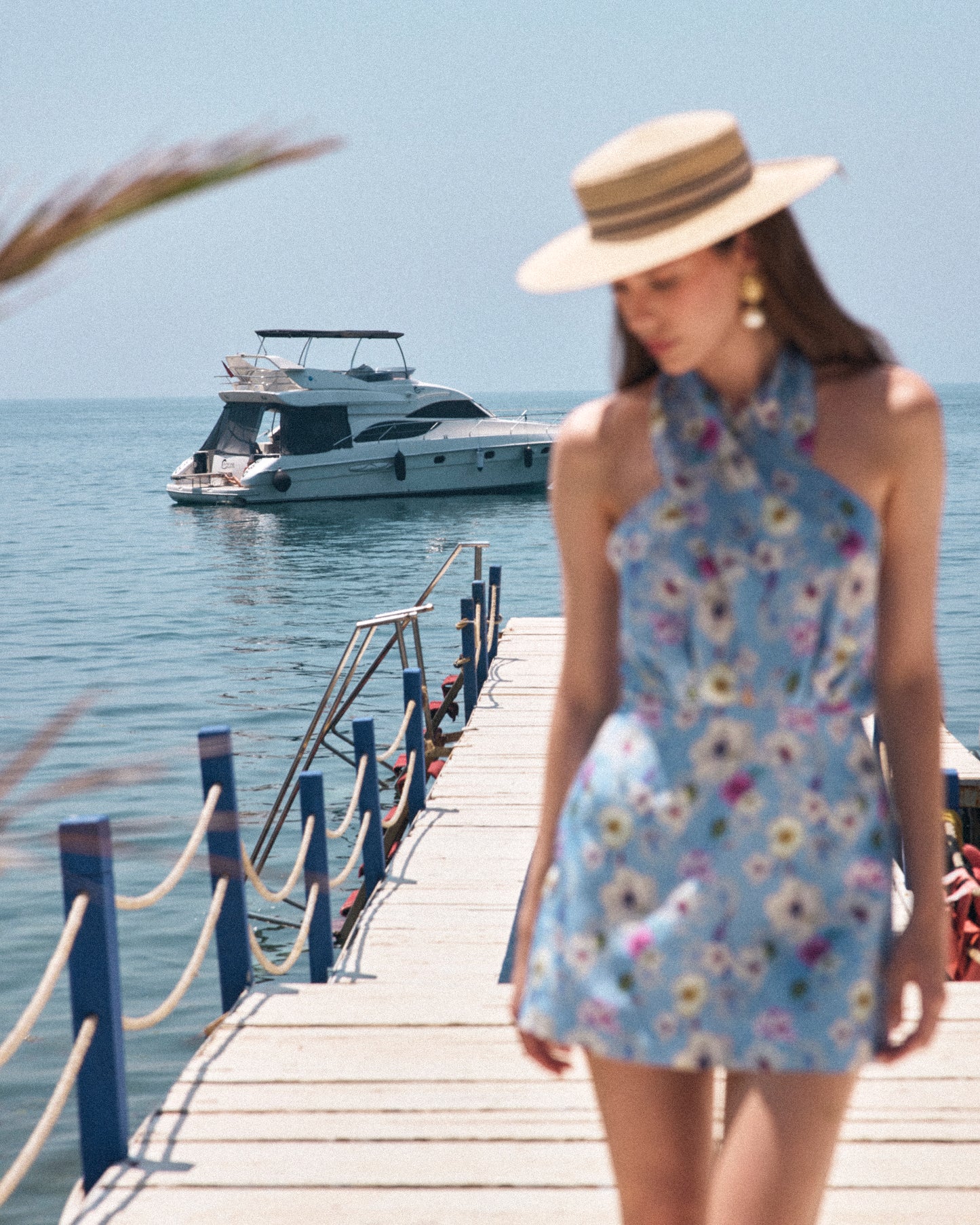Rochie Daisy din matase florala cu esarfe