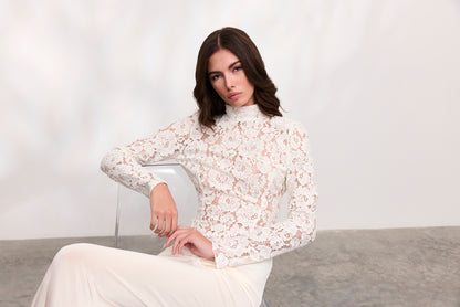Rochie Cassia din dantela alba