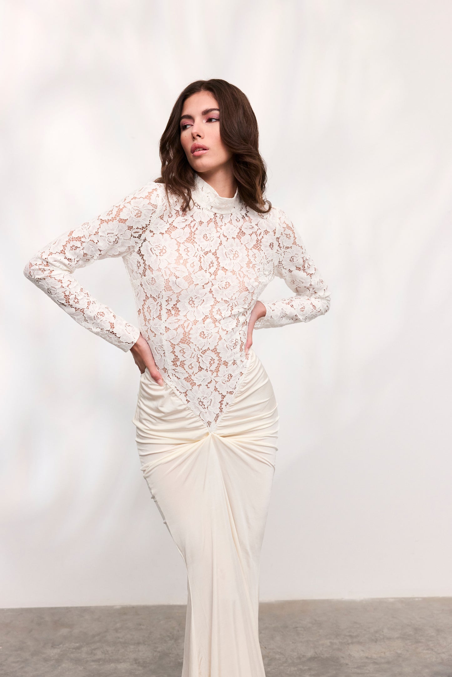 Rochie Cassia din dantela alba