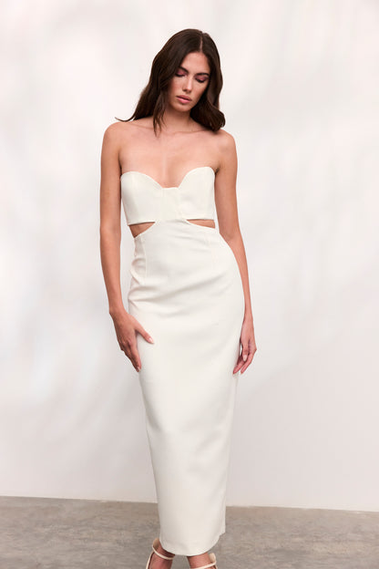 Rochie Paloma lunga din crep alb