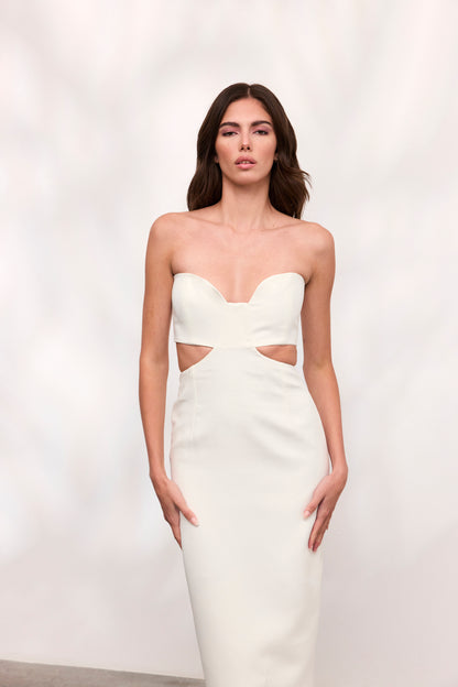 Rochie Paloma lunga din crep alb