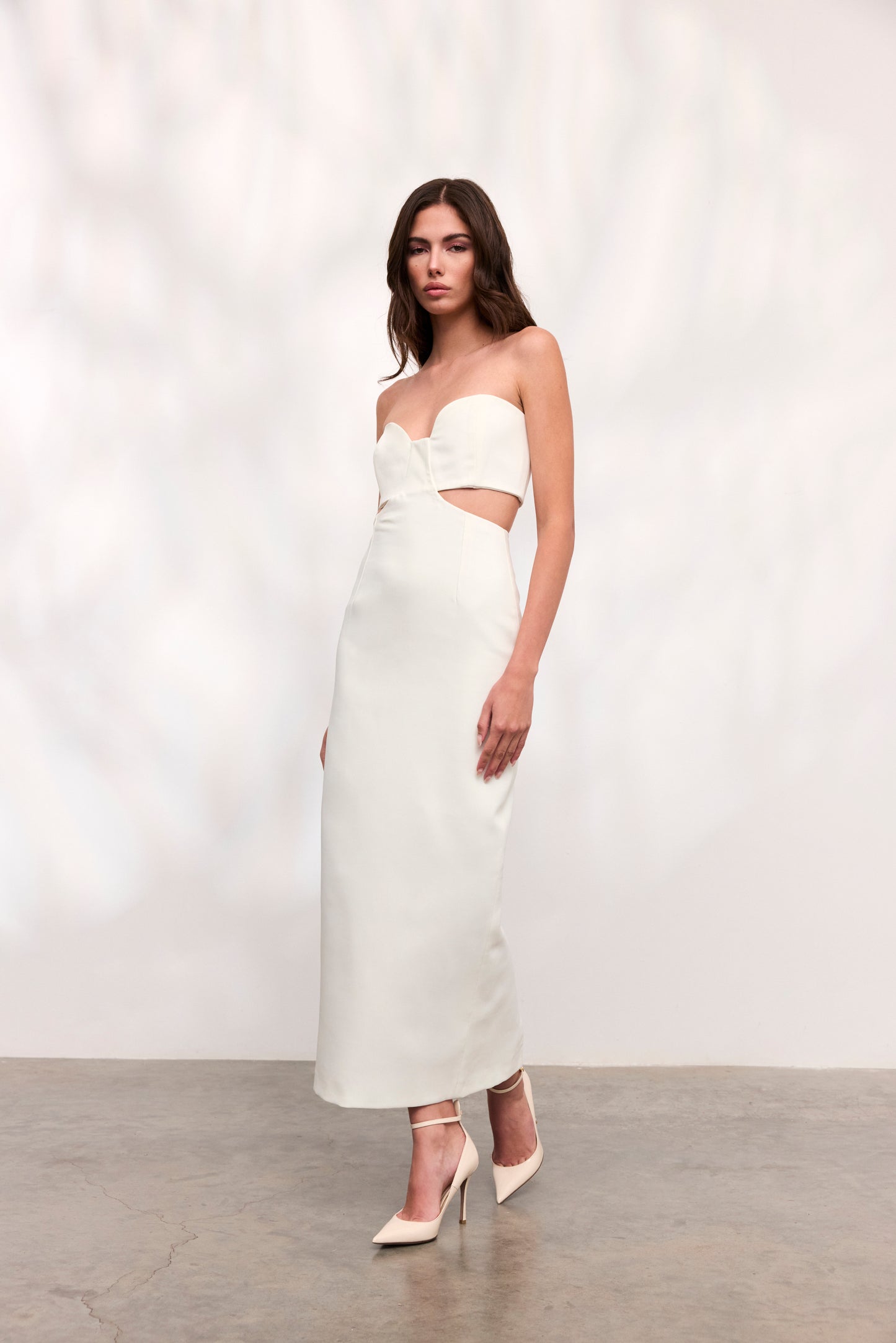 Rochie Paloma lunga din crep alb