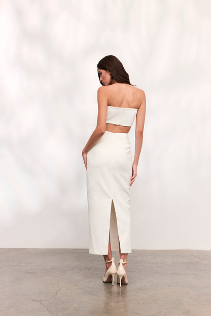 Rochie Paloma lunga din crep alb