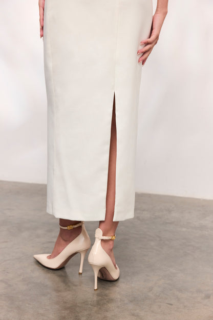 Rochie Paloma lunga din crep alb