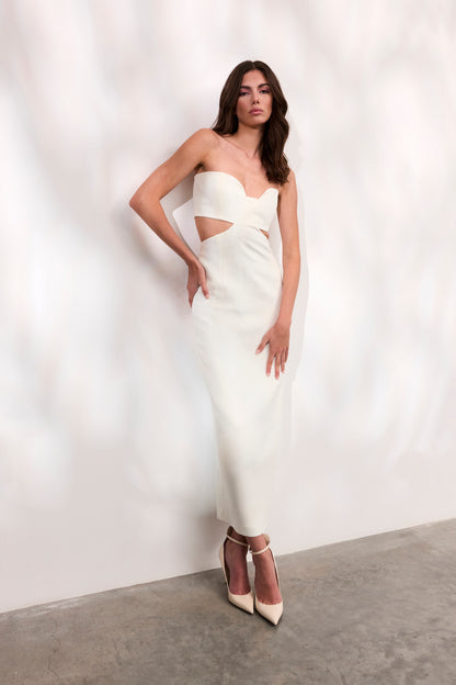 Rochie Paloma lunga din crep alb