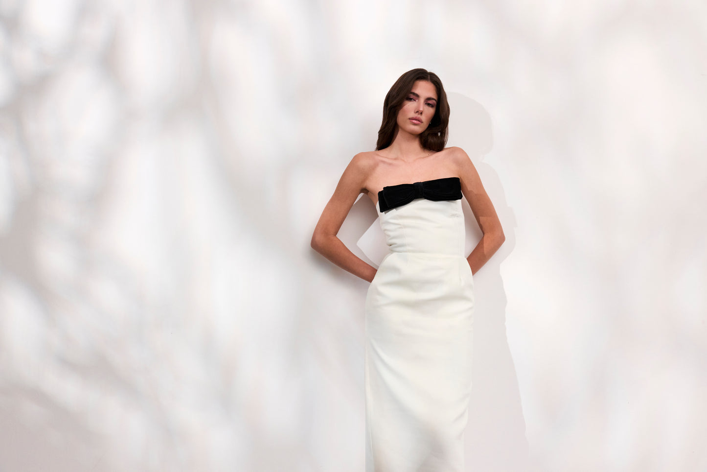 Rochie Elenia lunga din crep alb