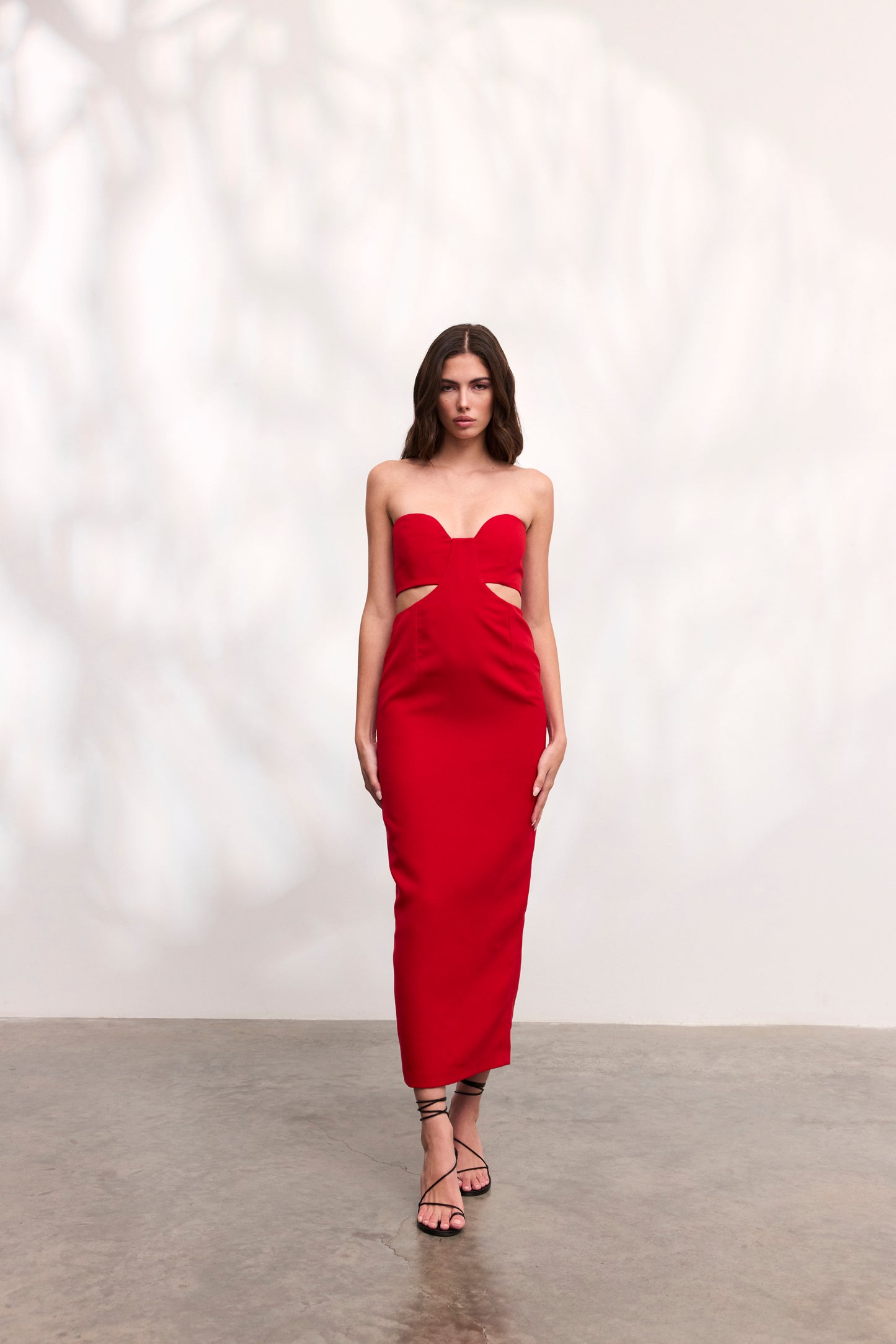 Rochie Paloma lunga din crep rosu