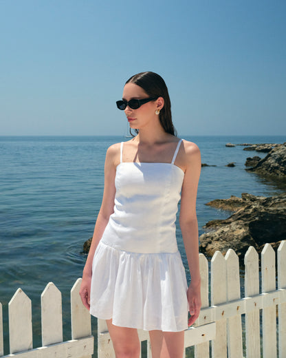 Rochie Scurta Volare din in alb