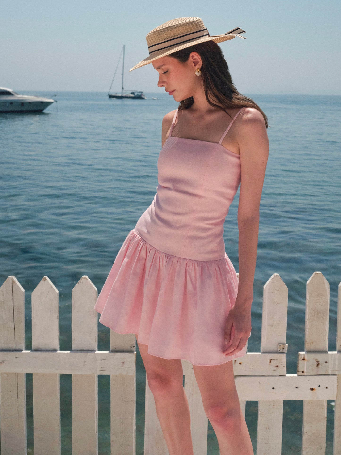 Rochie Mini Vola din in roz