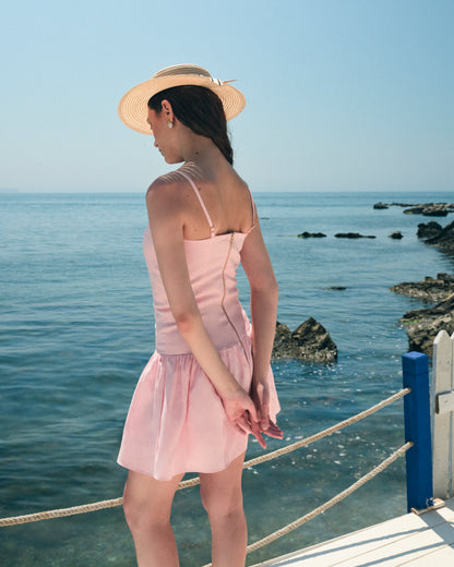 Rochie Mini Vola din in roz