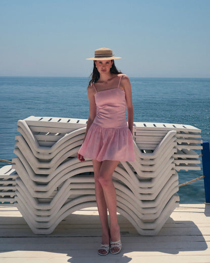 Rochie Mini Vola din in roz