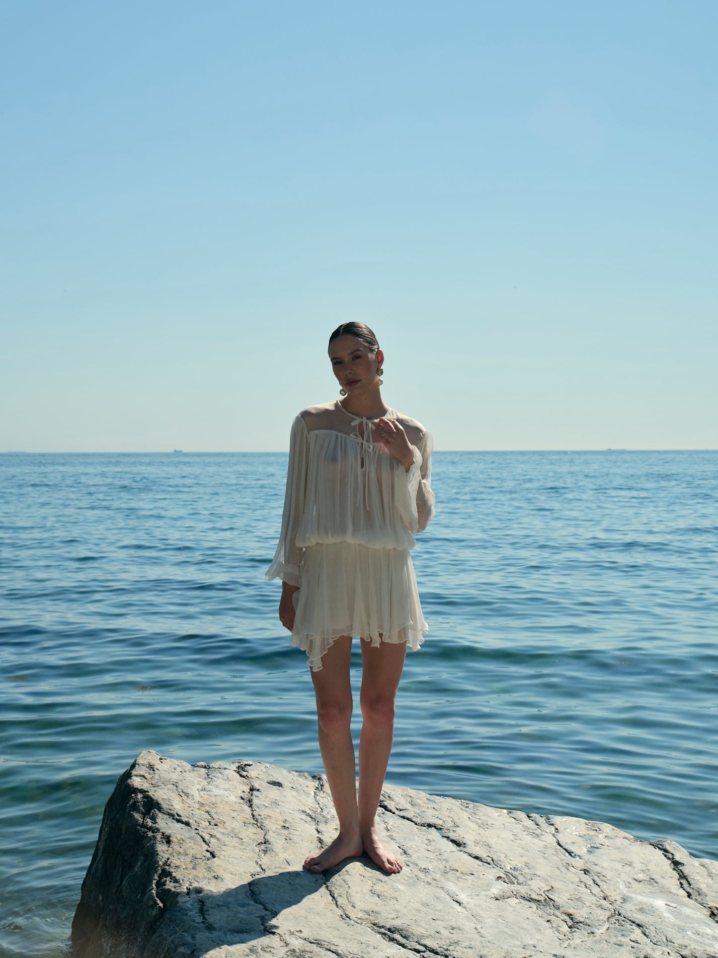 Rochie Scurta Dolce din matase alba