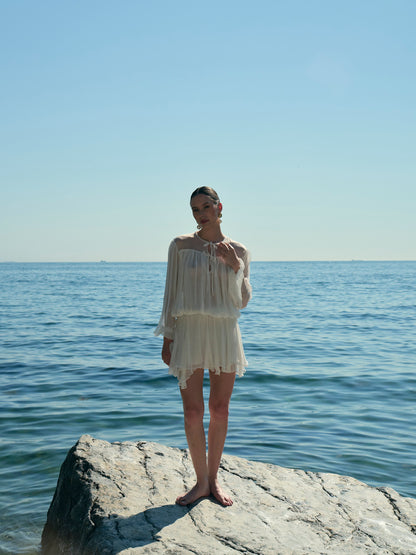 Rochie Scurta Dolce din matase alba