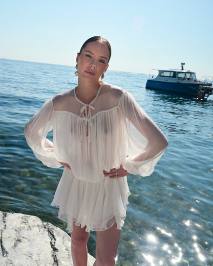 Rochie Scurta Dolce din matase alba