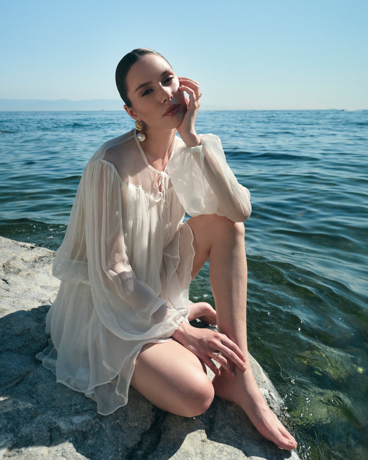 Rochie Scurta Dolce din matase alba