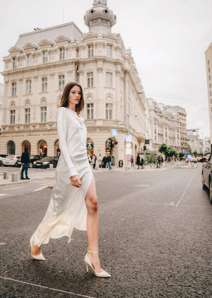 Rochie Infinity din matase alba