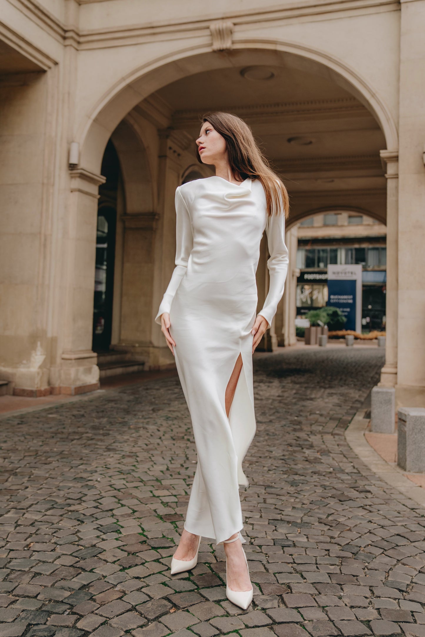 Rochie Infinity din matase alba