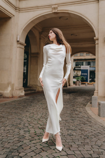 Rochie Infinity din matase alba