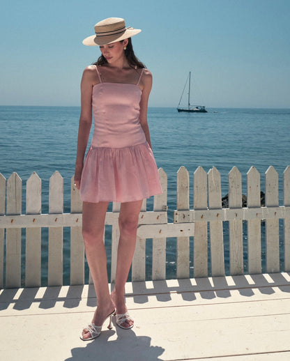 Rochie Mini Vola din in roz