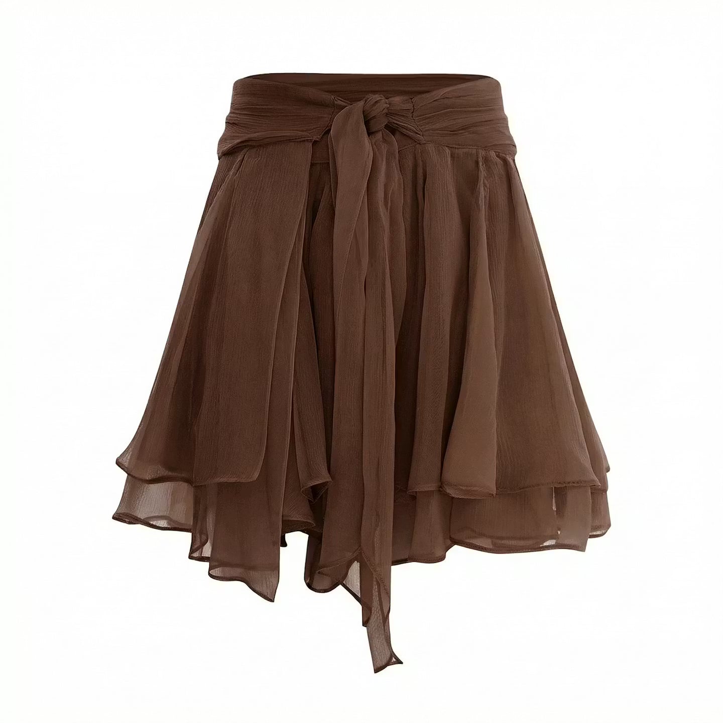 Fusta Dolce scurta din matase maro